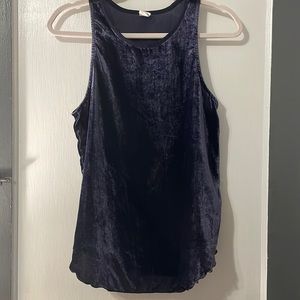 Crushed velvet dark blue tank top from GAP - size small